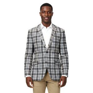 Classic Plaid Mens Blazer Slim-Fit by Tazzio